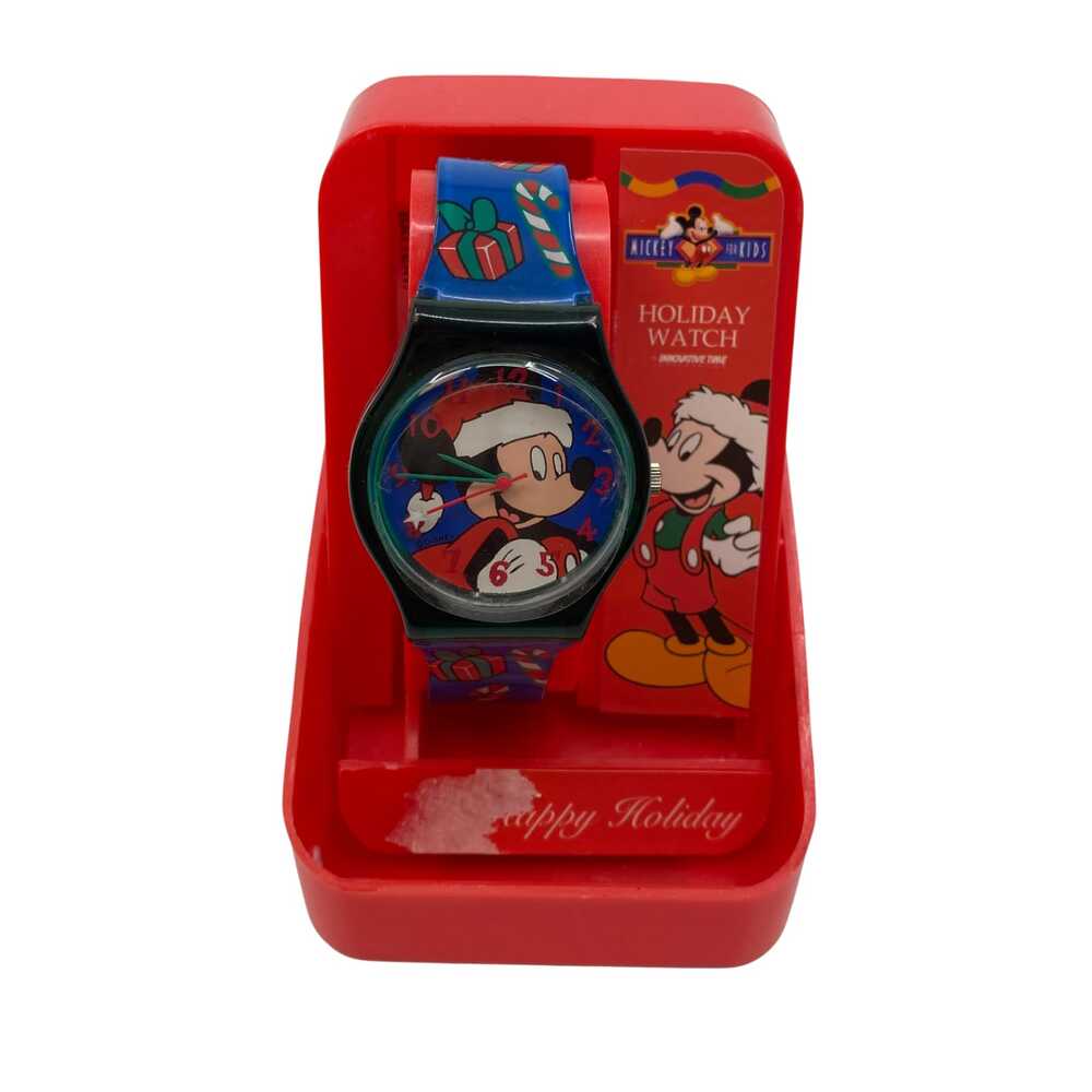 Disney Blue Red Watches Accessory Mickey Mouse Round Wristwatch